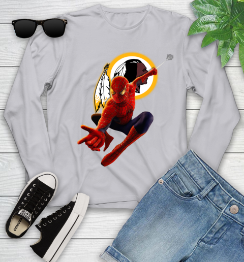 NFL Spider Man Avengers Endgame Football Washington Redskins Youth Long Sleeve 5