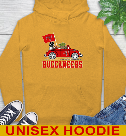 NFL Football Tampa Bay Buccaneers Darth Vader Baby Yoda Driving Star Wars Shirt Hoodie 3