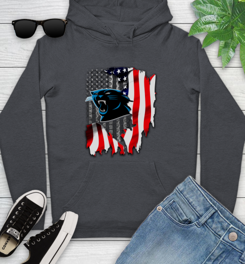 Carolina Panthers NFL Football American Flag Youth Hoodie 10