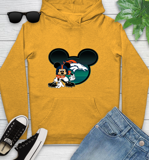 NFL Denver Broncos Mickey Mouse Disney Football T Shirt Youth Hoodie 3