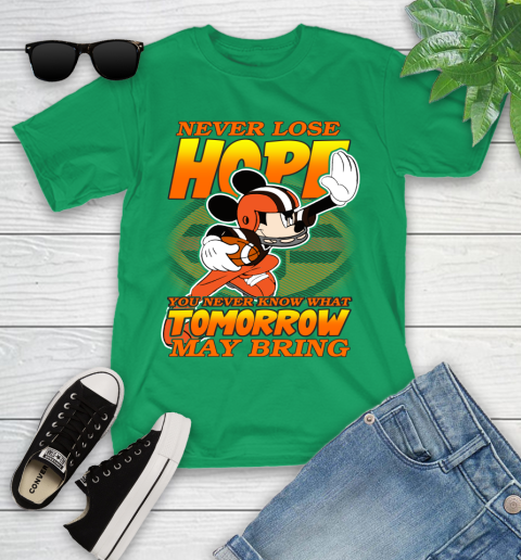 Cleveland Browns NFL Football Mickey Disney Never Lose Hope Youth T-Shirt 8
