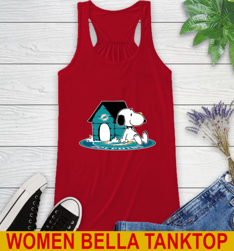 NFL Football Miami Dolphins Snoopy The Peanuts Movie Shirt Racerback Tank 6