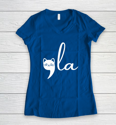 Cat Comma La Kamala Harris For President 2024 Election Women's V-Neck T-Shirt 5