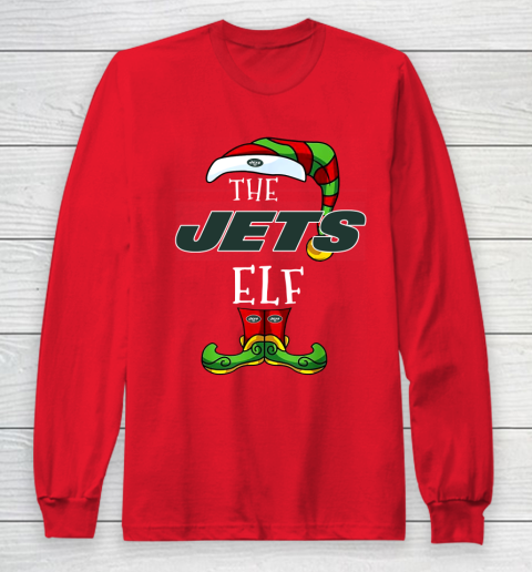 New York Jets Christmas ELF Funny NFL Long Sleeve T-Shirt 7
