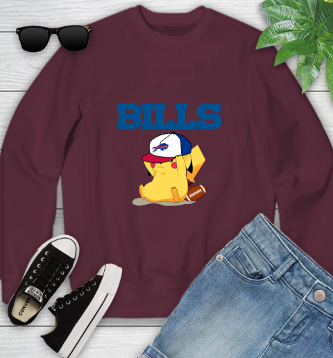 NFL Pikachu Football Sports Buffalo Bills Youth Sweatshirt 5