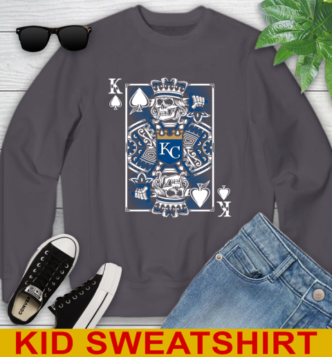Kansas City Royals MLB Baseball The King Of Spades Death Cards Shirt Youth Sweatshirt 5