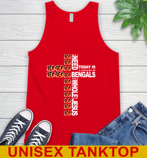 NFL All I Need Today Is A Little Bit Of Cincinnati Bengals Cross Shirt Tank Top 5