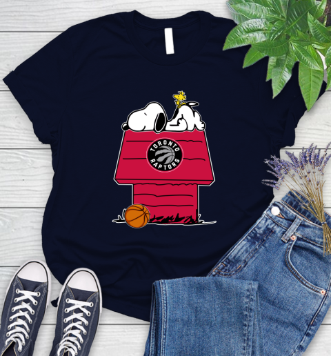 Toronto Raptors NBA Basketball Snoopy Woodstock The Peanuts Movie Women's T-Shirt 3
