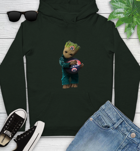 NBA Groot Guardians Of The Galaxy Basketball Sports Washington Wizards Youth Hoodie 13