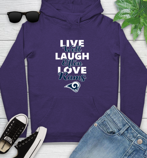 NFL Football Los Angeles Rams Live Well Laugh Often Love Shirt Youth Hoodie 5