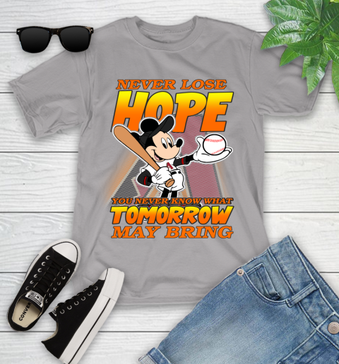 Arizona Diamondbacks MLB Baseball Mickey Disney Never Lose Hope Youth T-Shirt 4