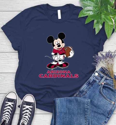 NFL Football Arizona Cardinals Cheerful Mickey Mouse Shirt Women's T-Shirt 12