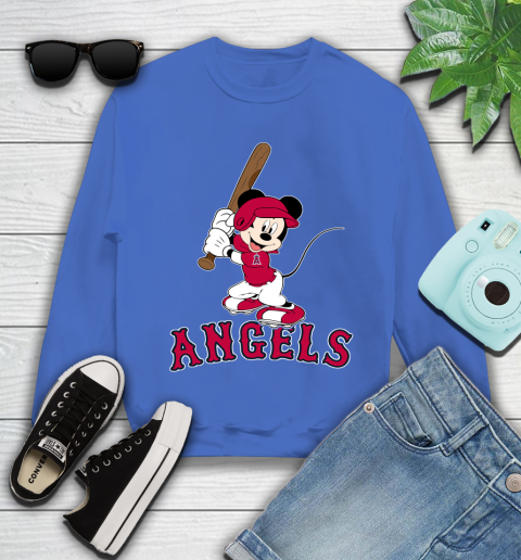 MLB Baseball Los Angeles Angels Cheerful Mickey Mouse Shirt Youth Sweatshirt 7