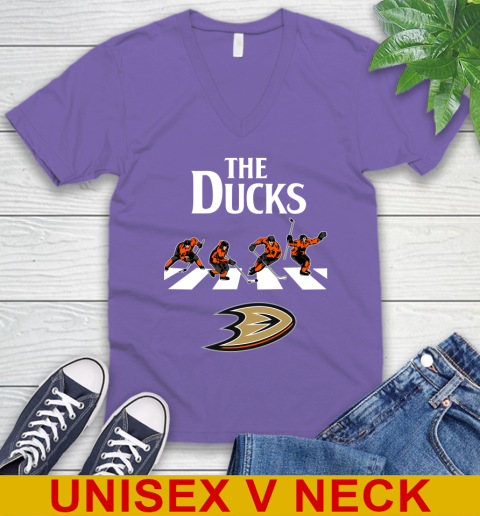 NHL Hockey Anaheim Ducks The Beatles Rock Band Shirt V-Neck T-Shirt 8