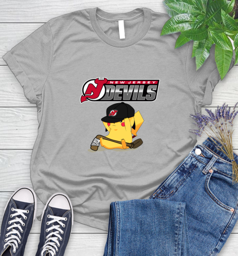 NHL Pikachu Hockey Sports New Jersey Devils Women's T-Shirt 5