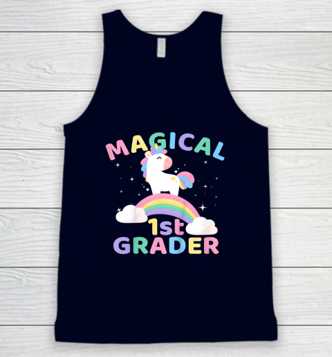 Back To School 1st First Grade Magical Unicorn Rainbow Tank Top 2