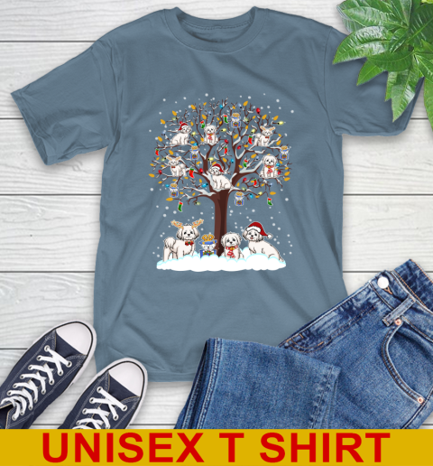 Maltese dog pet lover light christmas tree shirt 8