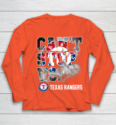 MLB Texas Rangers Baseball Can't Stop Vs Rangers Youth Long Sleeve 3