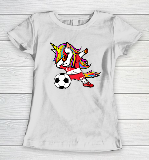 Dabbing Unicorn Singapore Football Singaporean Flag Soccer Women's T-Shirt