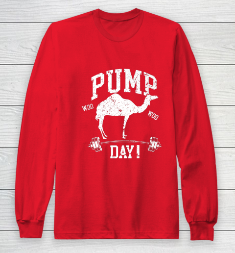 Funny Pump Day Hump Day Camel Weight Lifting Training Gym Long Sleeve T-Shirt - Image 8