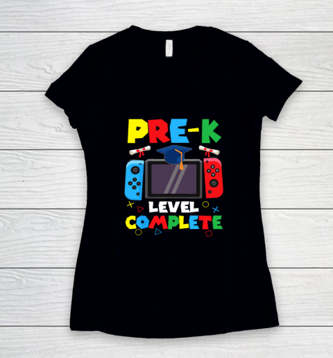 Pre K Level Complete Gamer Class Of 2024 PreK Graduation Women's V-Neck T-Shirt