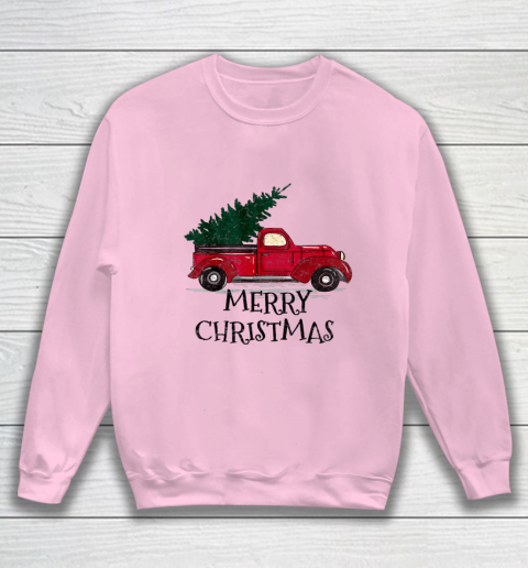 Vintage Red Truck With Merry Christmas Tree Sweatshirt 5