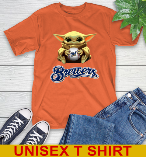 MLB Baseball Milwaukee Brewers Star Wars Baby Yoda Shirt 5