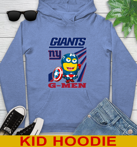 NFL Football New York Giants Captain America Marvel Avengers Minion Shirt Youth Hoodie 12
