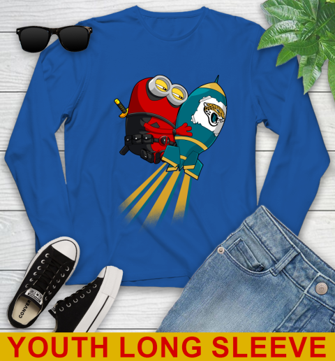 NFL Football Jacksonville Jaguars Deadpool Minion Marvel Shirt Youth Long Sleeve 10