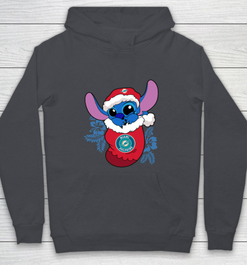 Miami Dolphins Christmas Stitch In The Sock Funny Disney NFL Youth Hoodie 7
