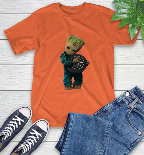 NHL Groot Guardians Of The Galaxy Hockey Sports Boston Bruins T-Shirt 5