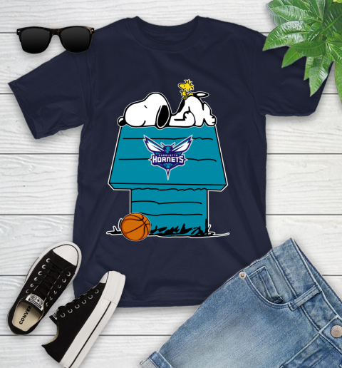 Charlotte Hornets NBA Basketball Snoopy Woodstock The Peanuts Movie Youth T-Shirt 3
