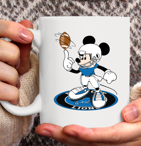 NFL Football Detroit Lions Cheerful Mickey Disney Shirt Ceramic Mug 15oz 2