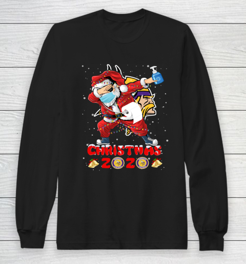 Minnesota Vikings Funny Santa Claus Dabbing Christmas 2020 NFL Long Sleeve T-Shirt