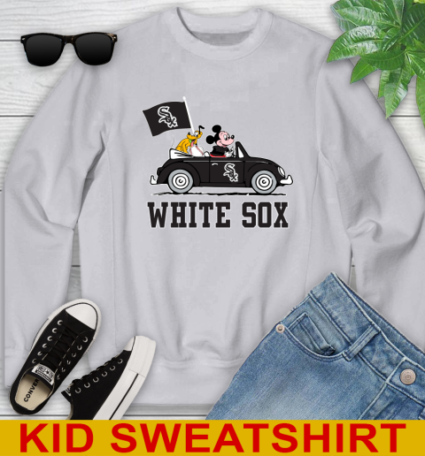 MLB Baseball Chicago White Sox Pluto Mickey Driving Disney Shirt Youth Sweatshirt 4