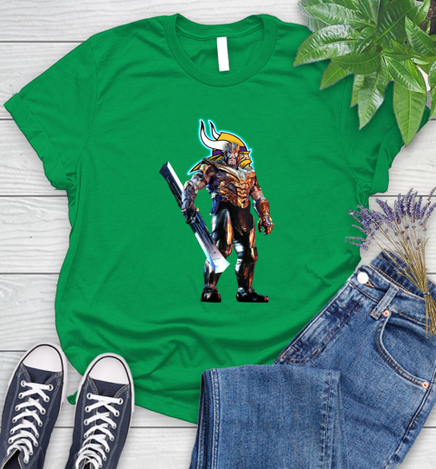 NFL Thanos Gauntlet Avengers Endgame Football Minnesota Vikings Women's T-Shirt 6