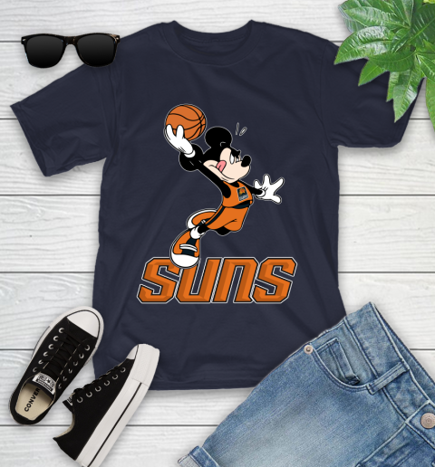 NBA Basketball Phoenix Suns Cheerful Mickey Mouse Shirt Youth T-Shirt 3