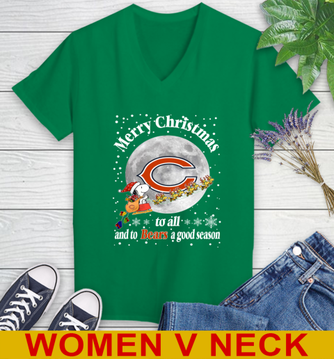 Chicago Bears Merry Christmas To All And To Bears A Good Season NFL Football Sports Women's V-Neck T-Shirt 5