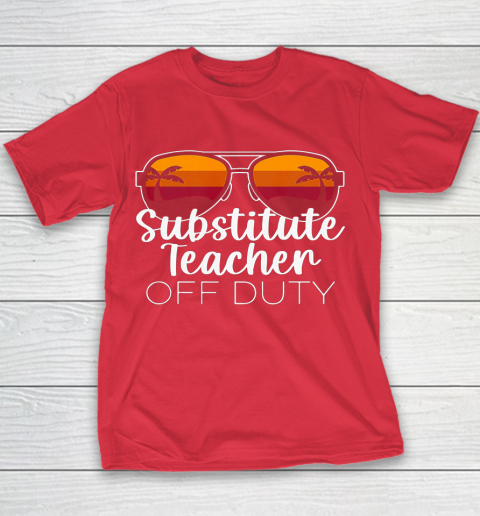 Substitute Teacher of the Deaf Off Duty Sunglasses Sunset Youth T-Shirt 7