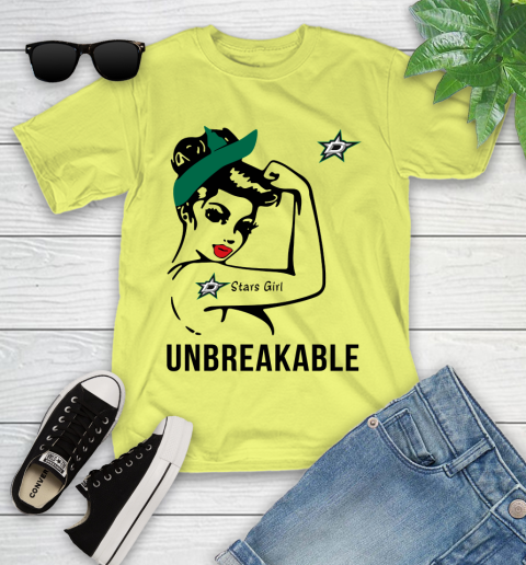 NHL Dallas Stars Girl Unbreakable Hockey Sports Youth T-Shirt 5