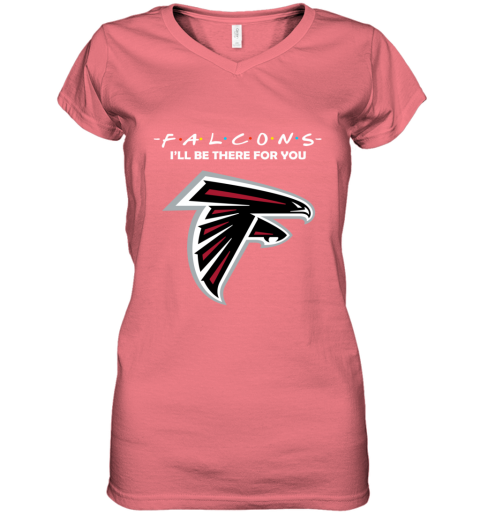 uvm3 atlanta falcons friends i39 ll be there for you women v neck t shirt 39 front coral