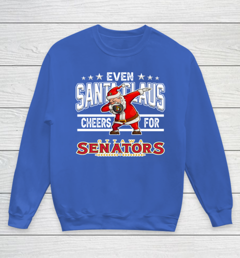 Ottawa Senators Even Santa Claus Cheers For Christmas NHL Youth Sweatshirt 6