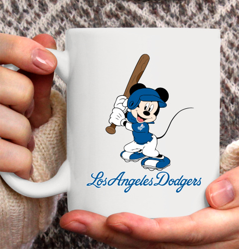 MLB Baseball Los Angeles Dodgers Cheerful Mickey Mouse Shirt Ceramic Mug 15oz 2