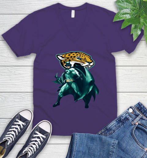 NFL Batman Football Sports Jacksonville Jaguars V-Neck T-Shirt 10