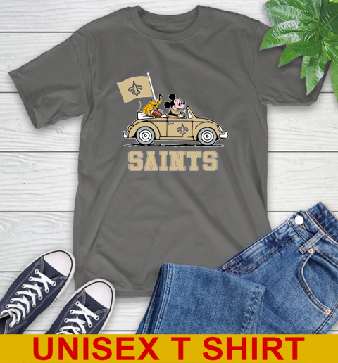 NFL Football New Orleans Saints Pluto Mickey Driving Disney Shirt T-Shirt 8