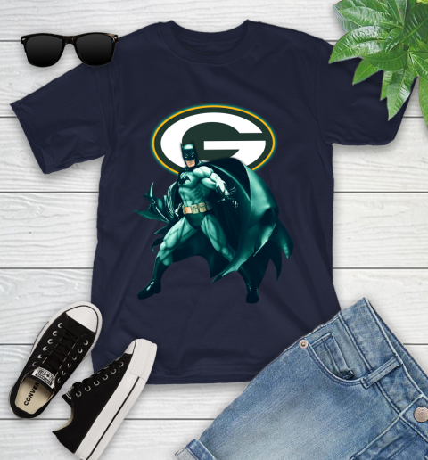 NFL Batman Football Sports Green Bay Packers Youth T-Shirt 3