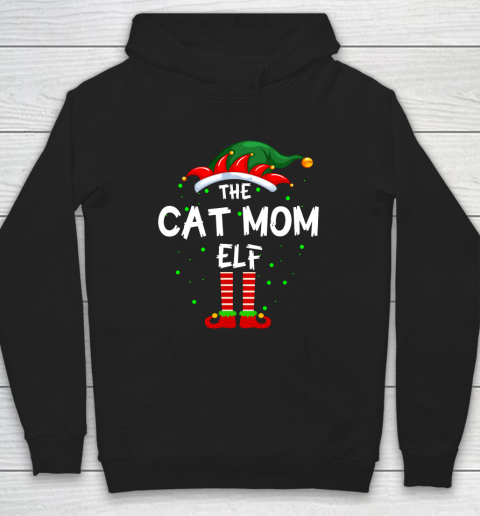 The Cat Mom Elf Family Matching Group Funny Christmas Pajama Hoodie