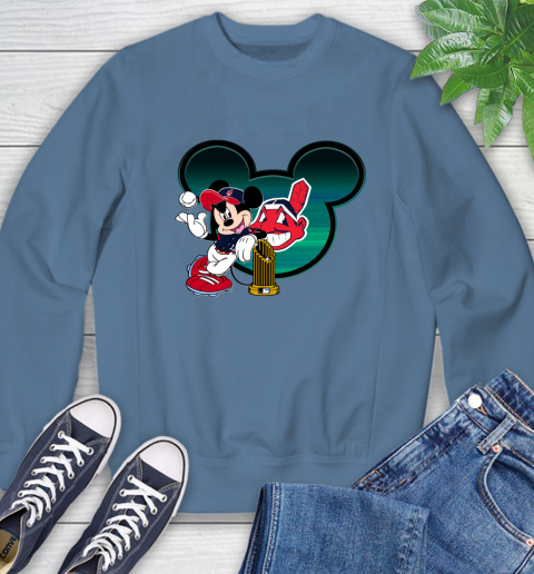 MLB Cleveland Indians The Commissioner's Trophy Mickey Mouse Disney Sweatshirt 7