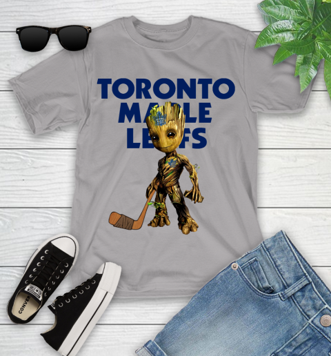 Toronto Maple Leafs NHL Hockey Groot Marvel Guardians Of The Galaxy Youth T-Shirt 4
