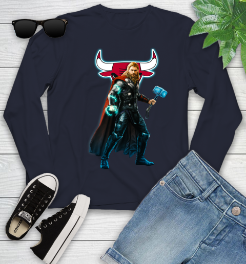 NBA Thor Avengers Endgame Basketball Chicago Bulls Youth Long Sleeve 3